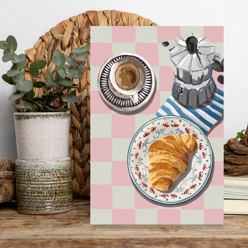 Cozy French Breakfast Contemporary Wall Art Print 1 Piece Wrapped Canvas Wall Art, 45.72cm H x 30.48cm W