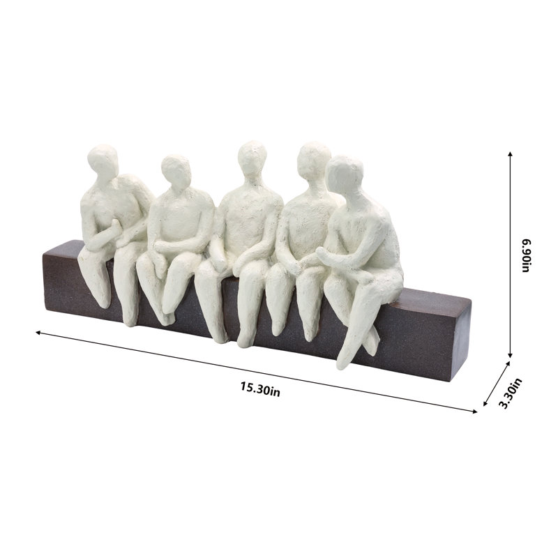 Abstract Seated Figures Sculpture