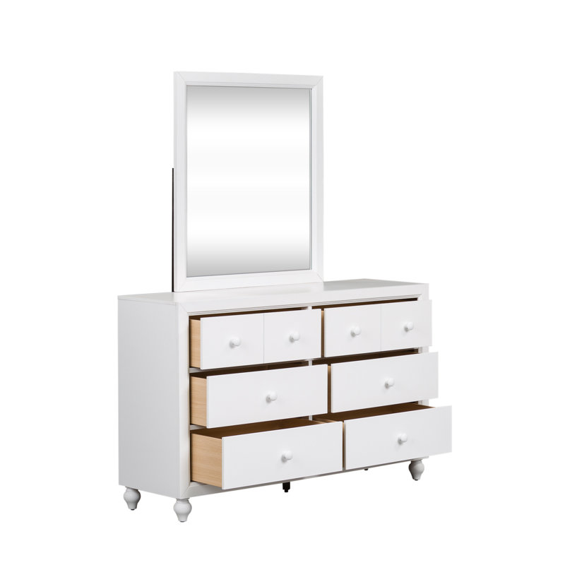 Commode double 6 tiroirs Droskyn, Blanc