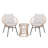 Pirtle 3-Piece Indoor/Outdoor Bistro Set, Papasan Style Rattan Rope Chairs, Glass Top Side Table & Cushions-1870259927