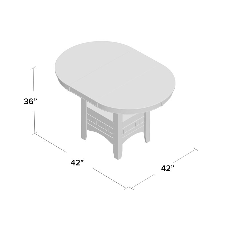 Louroukina Counter-Height Extendable Dining Table– Dark Cherry Finish, Dark Cherry