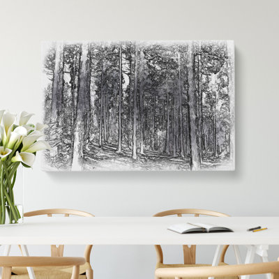 Conifer Tree Forest Vol.1 Sketch - Wrapped Canvas Print