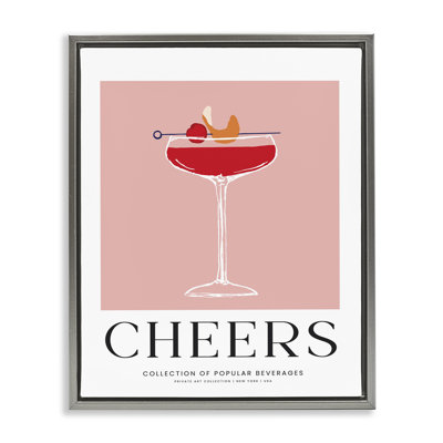 «Minimal Cheers Cocktail», art mural encadré flottant