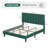 Jerrine Velvet Upholstered Platform Bed-705425397-705425402