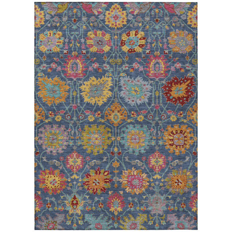Machine Washable Indoor/Outdoor Chantille ACN2288 Damask Rug, Rectangle 9' x 12'