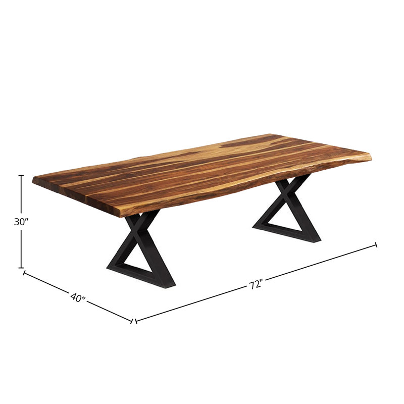 Table de salle à manger Genisse, Noir, noir, noir, noir, L 72 po x l 30 po, Brun