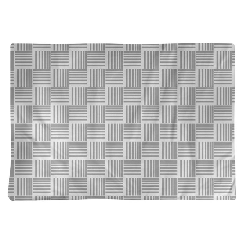Napperon en coton à rayures de 18 po classique Baskettressées, gris, Coton