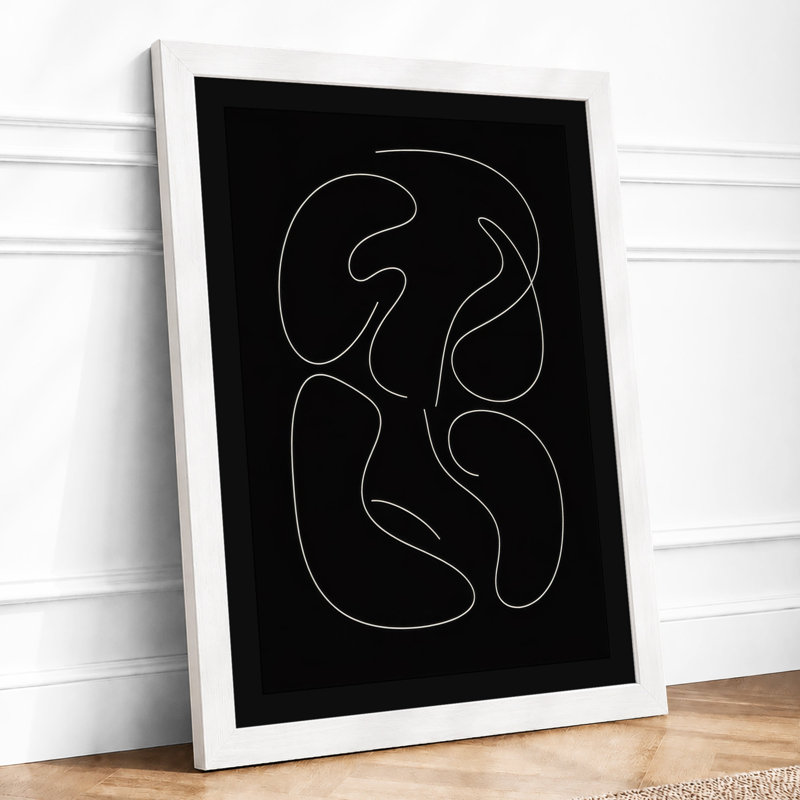 Intertwined Forms Minimalist - Framed Print, A1 - 84.1 x 59.4 cm, White