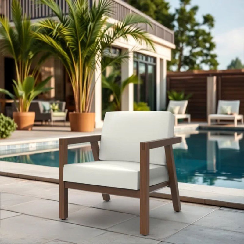 Sunbrella Outdoor Cushion for Arm Chair, Arnot Seat/Back Replacement Cushion for Outdoor Furniture, 1, Canvas Natural