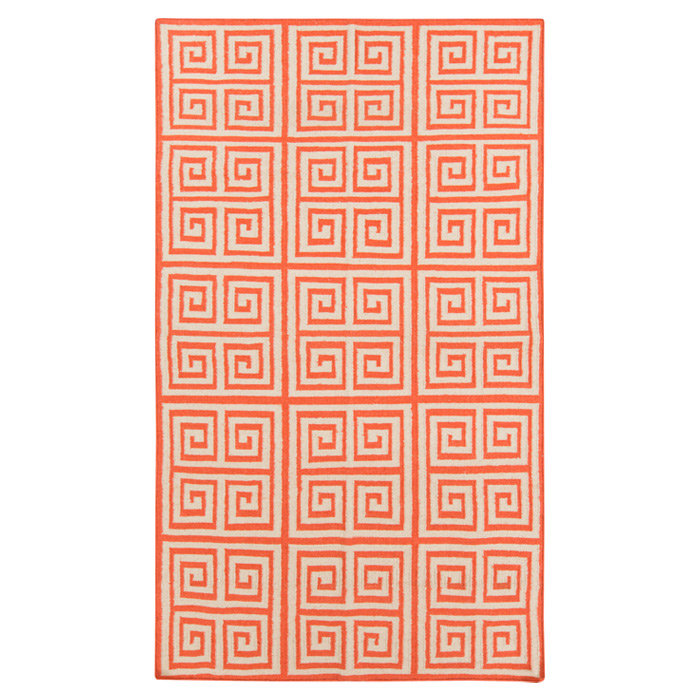 Tapis en laine/blanc handwoven Reegan