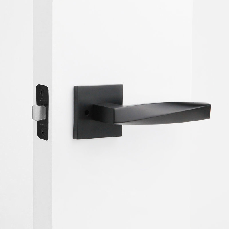 Poignée de porte intérieure Convex, Noir mat, Gauche, Intimité