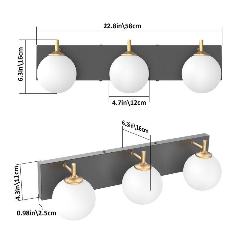 Luminaires de salle de bain Mid-Century, 3