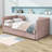 Upholstered Velvet Daybed with Trundle Bed-1139403366