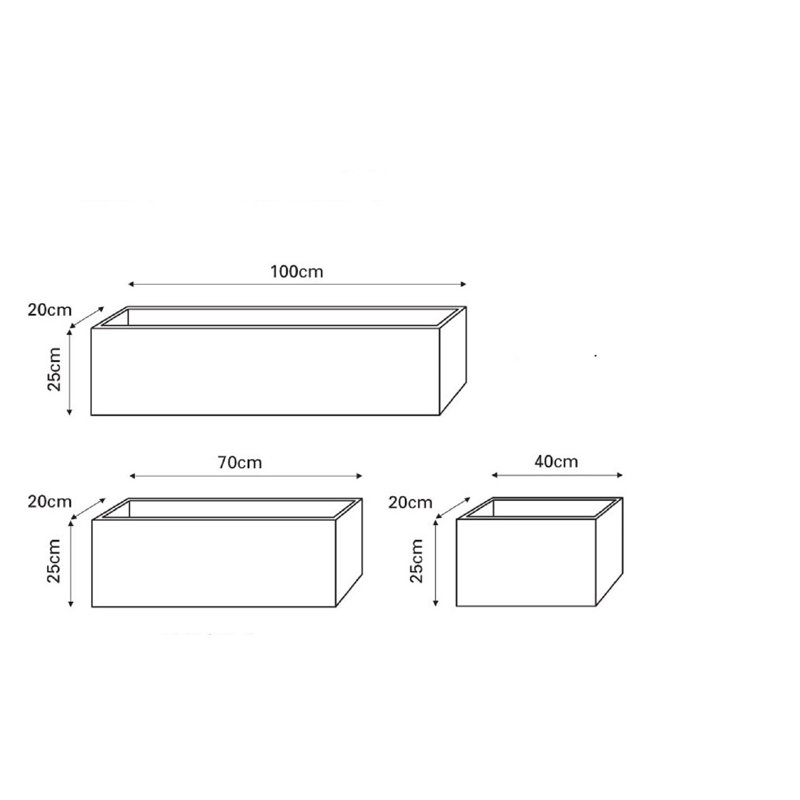 Hollriegel Fiberglass Window Box Planter, Small, Aluminium