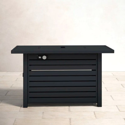 Steel Propane/Natural Gas Outdoor Fire Pit Table With Lid