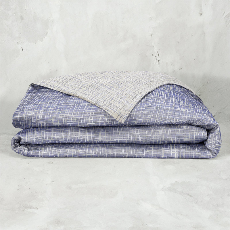 Mosaico Jacquard Duvet Cover, King Duvet Cover, Denim