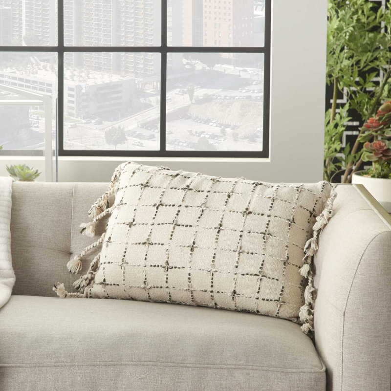  Rectangular Cotton Pillow Cover & Insert, 14" x 20"