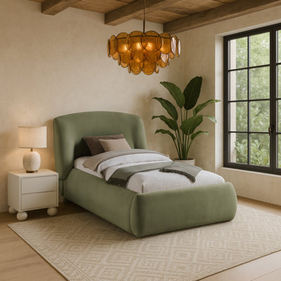 Sandro Burt Chenille Fabric Upholstered Bed