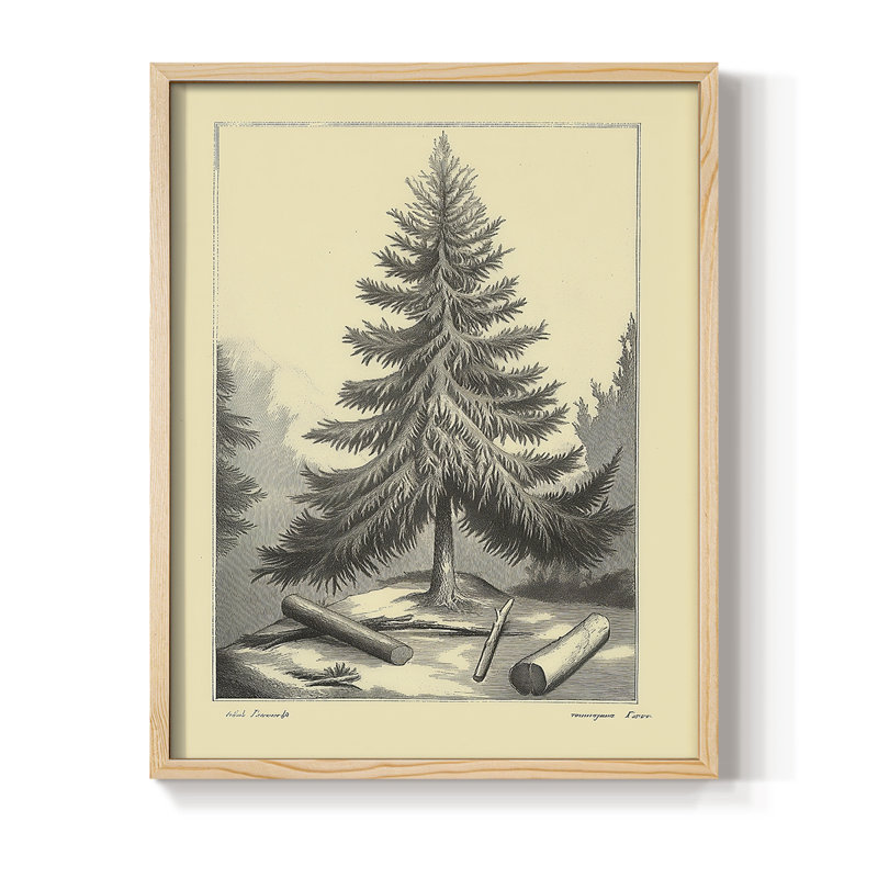 Reproduction d'art encadrée de Noël, Naturel, H 21 po x l 17 po