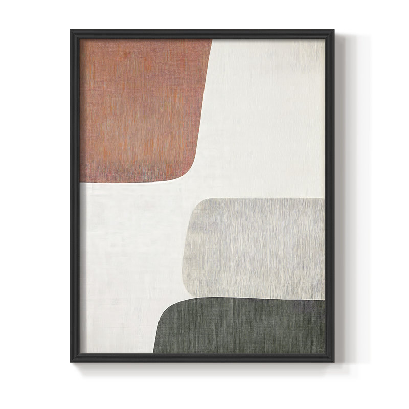 Impression abstraite encadrée CXC - prête à être accrochée - fabriquée aux États-Unis, H 10 po x l 8 po, Noir