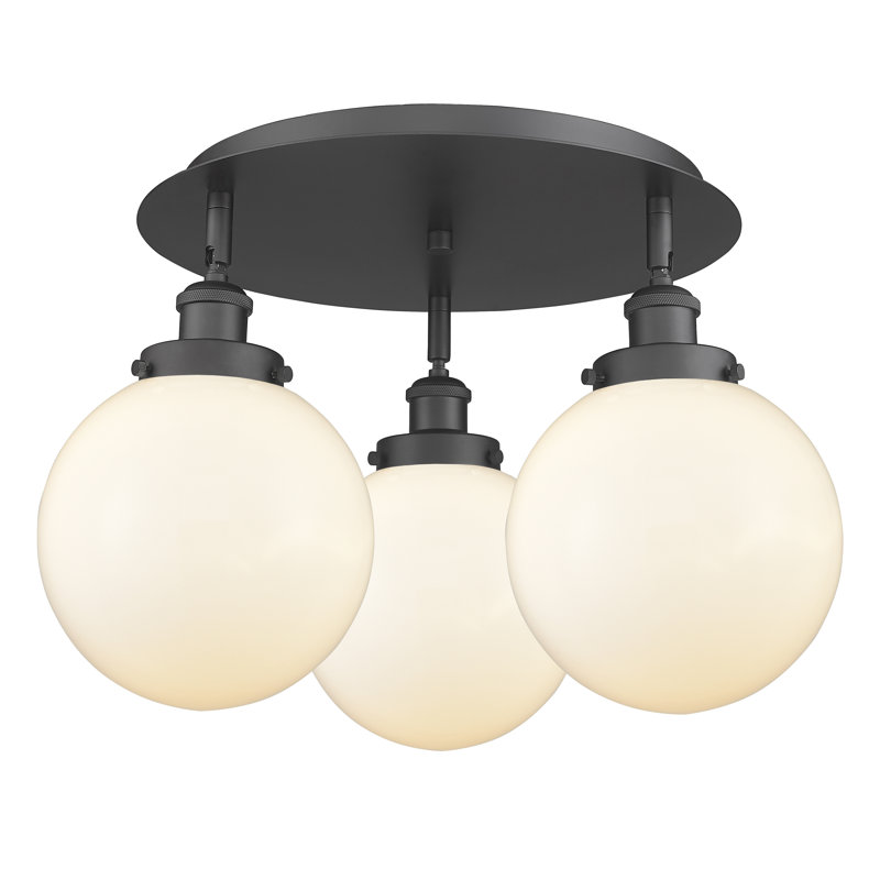 Plafonnier semi-encastré en verre Alvi, Blanc mat, Noir mat