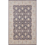 Hand-Knotted High-Quality Dark Gray and Light Blue Area Rug