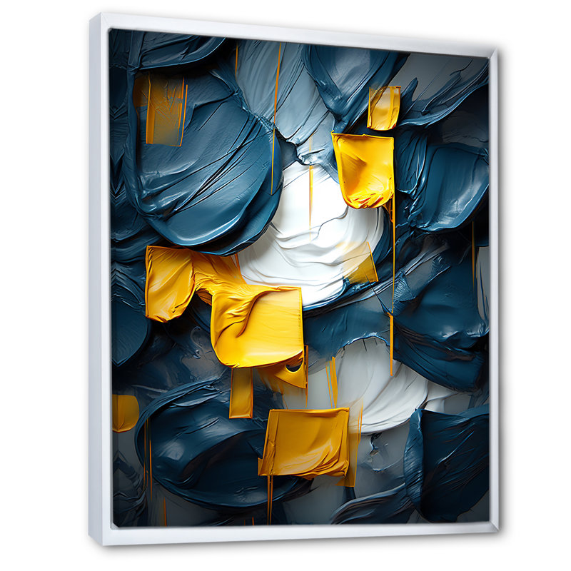 «Spring Bliss Abstract Turquoise And Yellow I», reproduction d'art sur toile, H 40 po x l 30 po x P 1,5 po