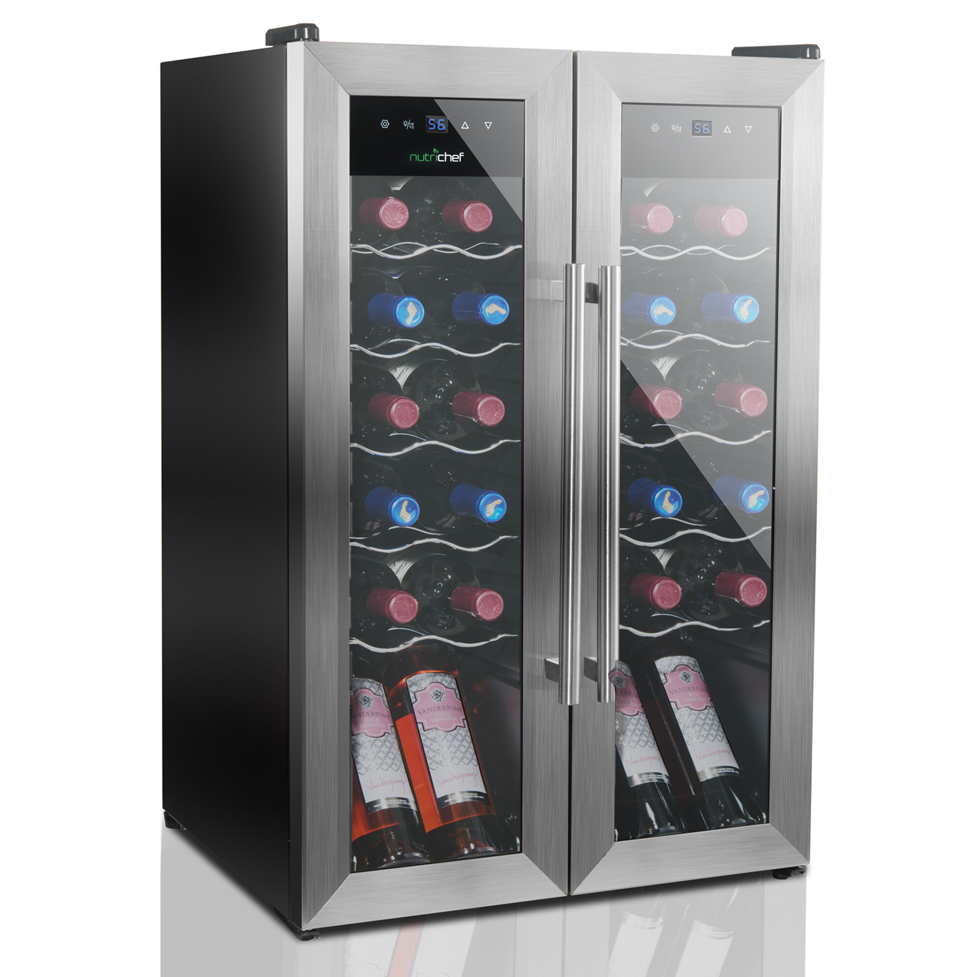 19.29 25 Bottle Single Zone Freestanding Wine Refrigerator & Beverage  Cooler