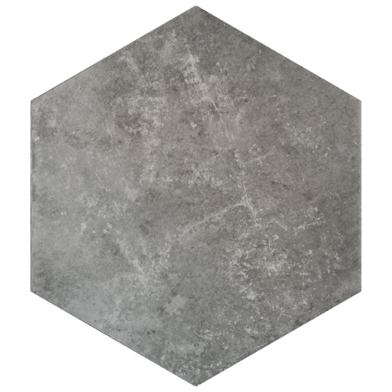 Heritage Hex 7" x 8" Porcelain Stone Look Wall & Floor Tile, Shadow