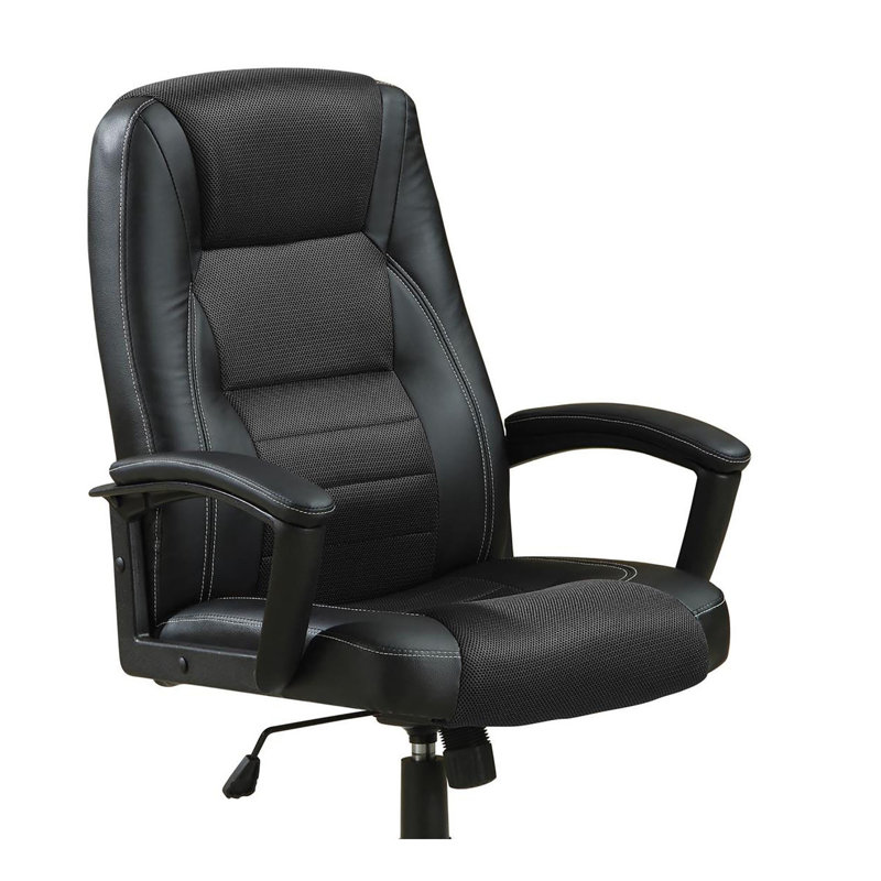 Chaise de bureau noire à roulettes