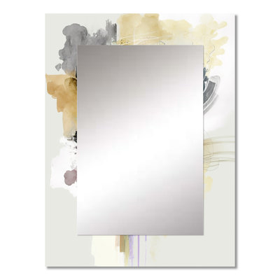 Alizarin Order II - Liquid Ink Large Wall Mirror, Black Unique Mirror, Printed Metal Art