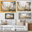 Art moderne abstrait blanc et or - art mural abstrait-2082803991-2082804011