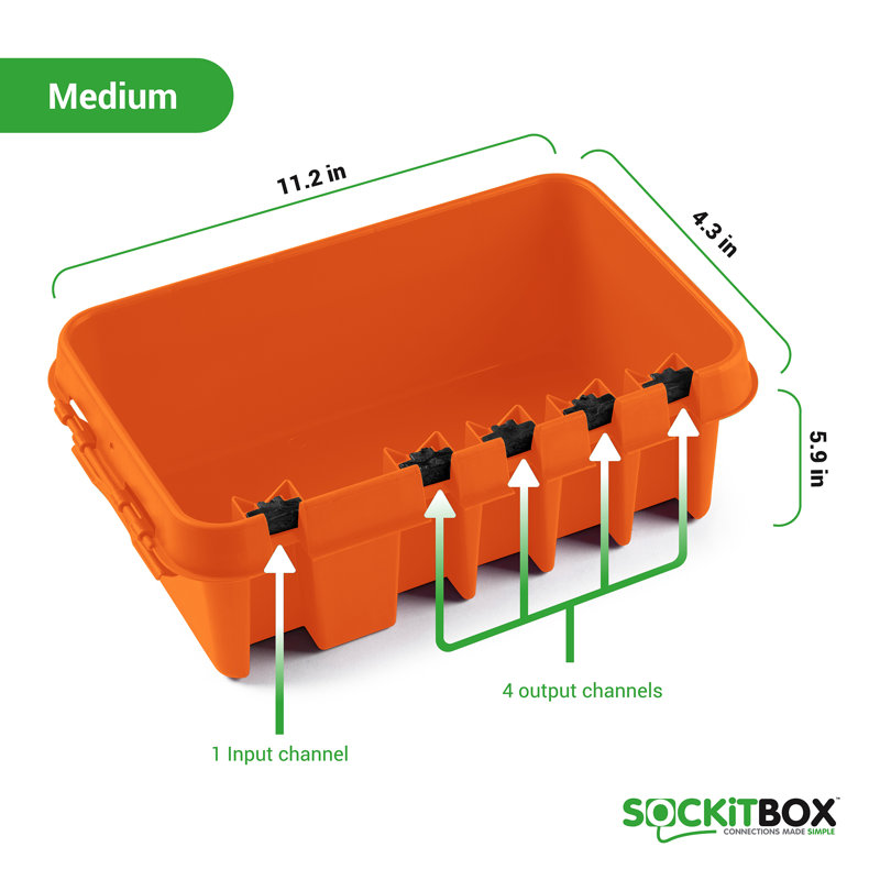Boîte de connexion résistante aux intempéries, Orange, H 6 po x l 11,2 po x P 4,3 po