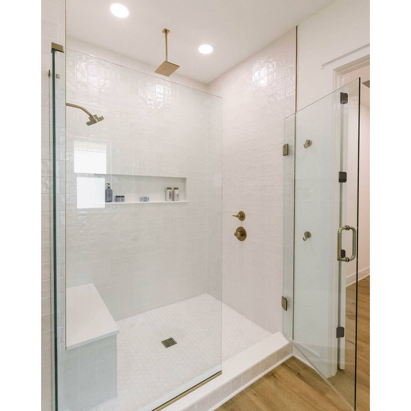 Meadowmere 3" Hexagon Matte Ceramic Tile, Cement White