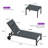 24.8" W Aluminum and Metal Reclining Outdoor Chaise Lounge Set with Wheels-1991475486