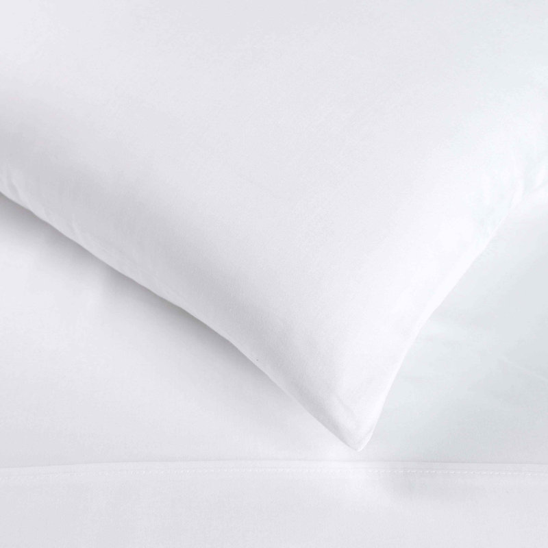 White Cotton 300 Thread Count Standard Pillowcase Set