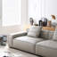 Causeuse-coussin modulable en cuir véritable gris