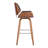 Alula Mid-Century Swivel Counter or Bar Height Bar Stool in Brown Faux Leather with Walnut-1992016633
