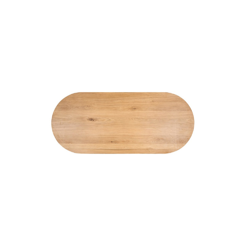 Fairmont Oval Solid Oak Dining Table, Black, 39" W x 106" L