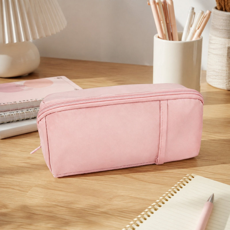 Trousse à crayons en forme de coussin, cadeau pour étudiant, trousse à crayons attrayante à plusieurs compartiments, rangement pour fournitures scolaires, grande capacité