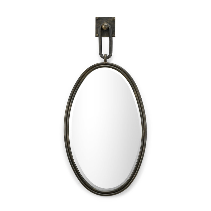 Tobago Flat Metal Beveled Wall Mirror, Bronze