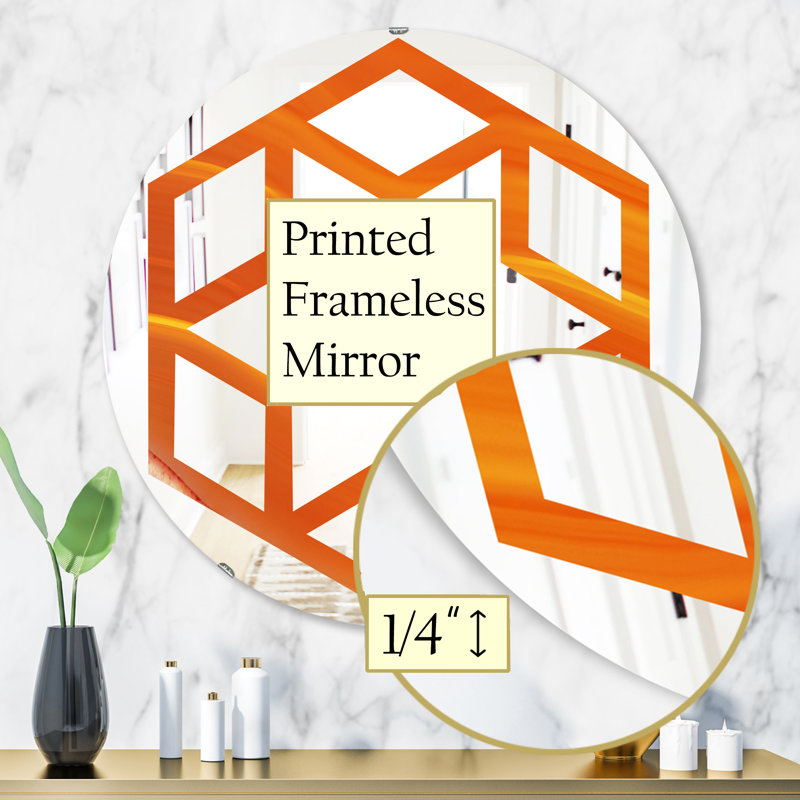 Miroir mural en forme de "hexagonal étoile agate" dans un motif vague, 31,5 po x 31,5 po