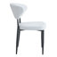 Chaise de salle à manger blanche minimaliste (4) - Dossier incurvé ergonomique pour le confort, rembourrage en éponge à rebond élevé, structure en métal robuste, fonction de glissement, facilité d'assemblage, processus-1653226013-1653226002