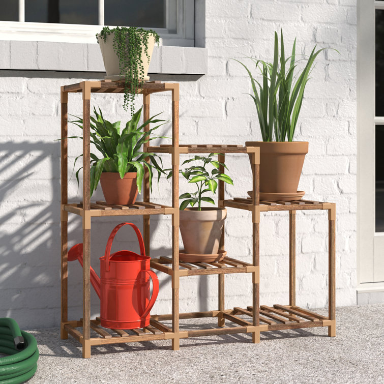 Arcade Free Form Multi-Tiered Eucalyptus Plant Stand