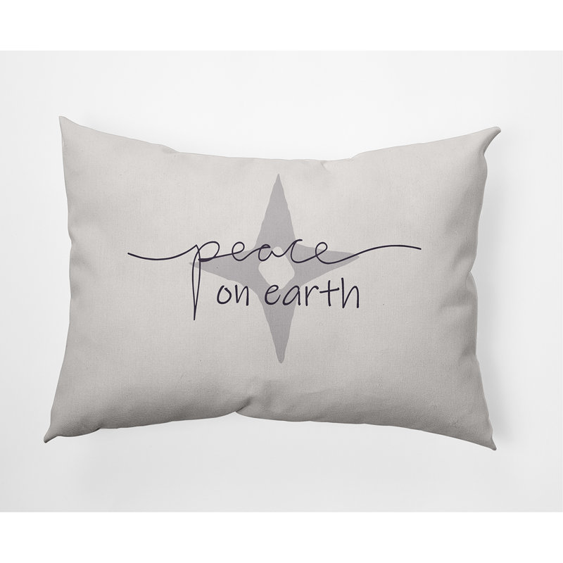 Holiday Essence Outdoor Reversible Throw Pillow, Purple/Gray