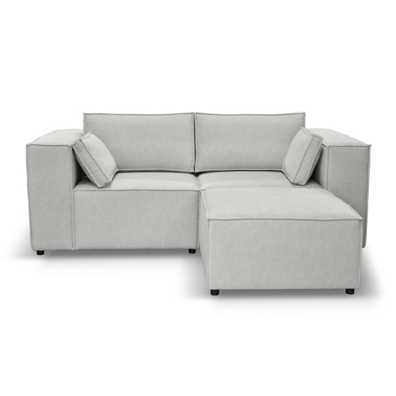 Natan 3 Seater Corner Sofa , Light Grey