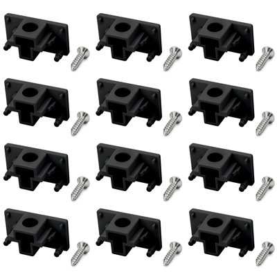 Embouts de rail d'éclairage Luxrite H, embouts d'éclairage de type H, compatibles avec les systèmes de rail à circuit unique 3 fils 120 V, paquet de 12 noir