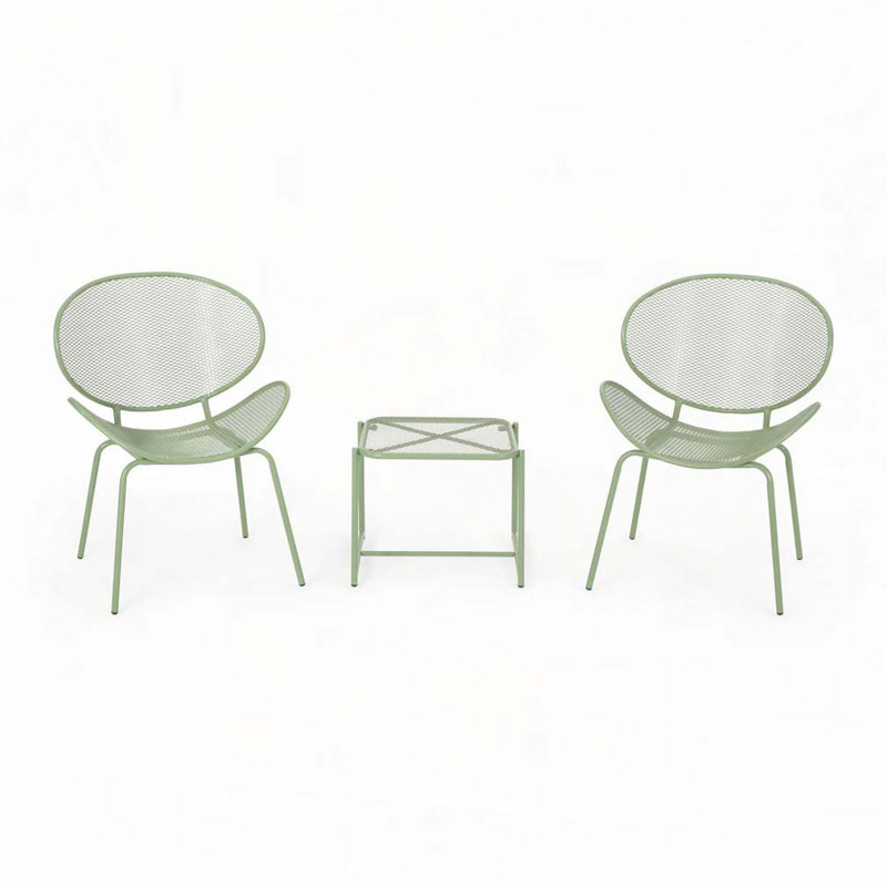 Aynslie 2 - Person Patio Conversation Set, Matte Green