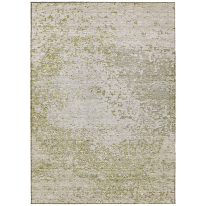 Machine Washable Indoor/Outdoor Xhevrie Beige Rug, Rectangle 5' x 7'6"
