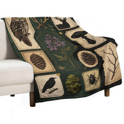 Jeté en flanelle rétro Vintage Nature Colla, couverture douce et chaude pour le canapé-lit du salon